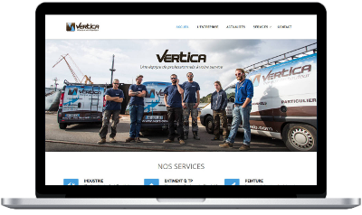 Site vitrine Vertica.bzh - Travaux en hauteur sur corde